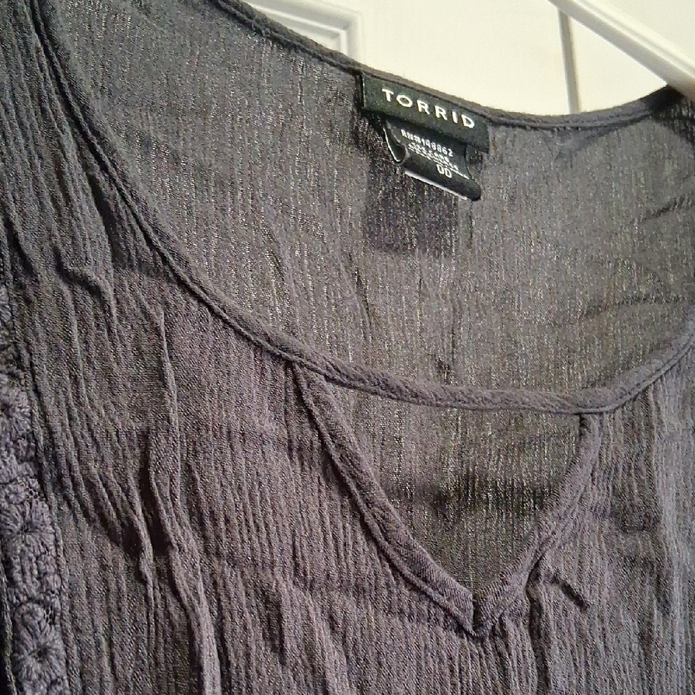 Torrid Gray Ribbed Blouse - Picture 5 of 9